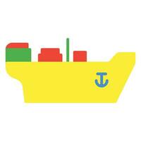 navire icône ou logo illustration plat Couleur style vecteur