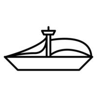 navire bateau icône ou logo illustration contour noir style vecteur