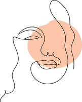 femme ligne art, fleur tête féminin illustration, femme visage avec fleurs doubler, minimaliste logo, ligne dessin, la nature biologique produits de beauté se maquiller, vecteur