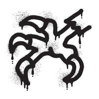 Aigle griffe graffiti tiré avec noir vaporisateur peindre vecteur