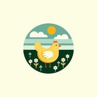 plat poulet logo vecteur illustration