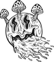 trippant champignon vénéneux égouttage emoji silhouette. vecteur des illustrations pour votre travail logo, marchandise T-shirt, autocollants et étiquette conceptions, affiche, salutation cartes La publicité affaires