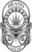 ancien ambiance cannabis feuille art nouveau Cadre silhouette vecteur des illustrations pour votre travail logo, marchandise T-shirt, autocollants et étiquette conceptions, affiche, salutation cartes La publicité affaires entreprise