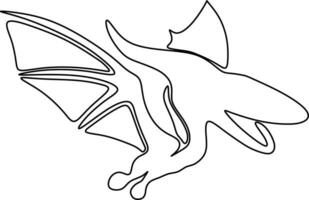 abstrait dessin animé illustration. esquisser de une en volant dinosaures vecteur