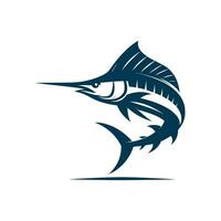 silhouette de une bleu marlin pêche logo icône vecteur illustration