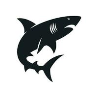 silhouette de une dessin animé requin logo mascotte icône vecteur illustration