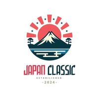 Japon classique Montagne lever du soleil logo modèle conception pour marque ou entreprise et autre vecteur