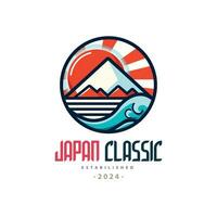 Japon classique Montagne lever du soleil logo modèle conception pour marque ou entreprise et autre vecteur