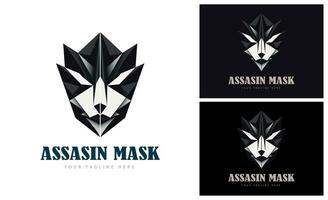 assassins masque visage mosaïque style moderne logo modèle conception pour marque ou entreprise vecteur