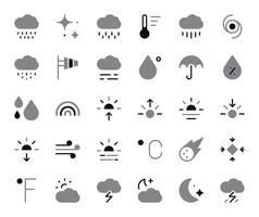temps Icônes ensemble - météorologie prévoir symboles vecteur collection