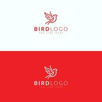 une logo avec une oiseau dans le blanc et rouge Contexte vecteur