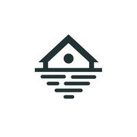 une logo de une maison et l'eau vecteur