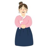 coréen Dame dans hanbok robe vecteur