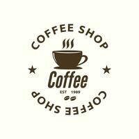 café magasin conception modèle avec café tasses. moderne ancien café magasin logo vecteur