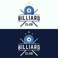 billard et queue queue Créatif logo modèle conception. logos de billard des sports Jeux, clubs, tournois et championnats. vecteur