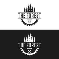 ancien rétro forêt logo modèle design.logo pour entreprise, aventure, étiquette et badge. vecteur