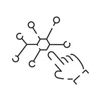 blockchain vecteur ligne concept icône ou logo élément. La technologie et argent finance.