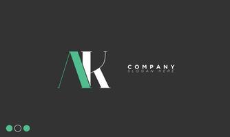 ak alphabet lettres initiales monogramme logo ka, a et k vecteur