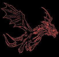 ilustration vecteur graphique de dragon, occidental dragon et année de le dragon