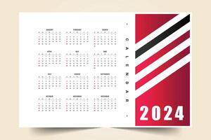 élégant 2024 Nouveau année calendrier modèle avec mois et Rendez-vous vecteur