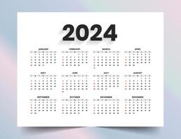 minimal style 2024 Nouveau année calendrier modèle pour Bureau bureau ou mur vecteur