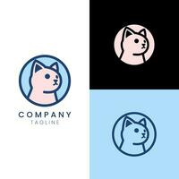 chat logo minimalisme mascotte vecteur