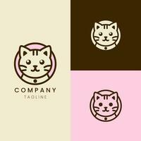 mignonne chat logo professionnel vecteur