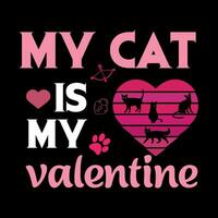 mon chat est mon Valentin- la Saint-Valentin T-shirt. vecteur