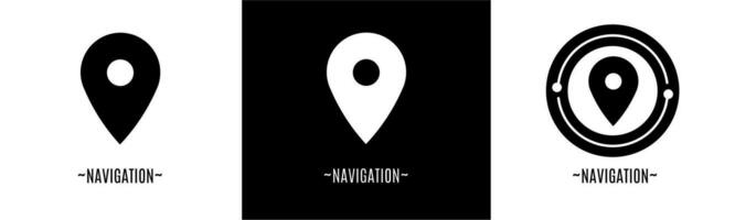la navigation logo ensemble. collection de noir et blanc logos. Stock vecteur. vecteur