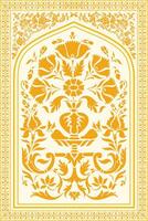 Mughal main tiré Mughal illustration pour mur peinture. numérique fleur textile conception, numérique imprimer. botanique floral ethnique motif. vecteur