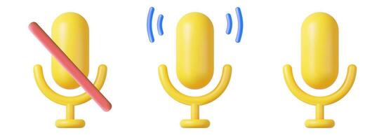 3d Podcast microphone sur rester, l'audio équipement vecteur