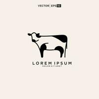 création de logo de style moderne vache monoline premium vecteur