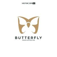 papillon logo. luxe ligne logotype conception. universel prime papillon symbole vecteur