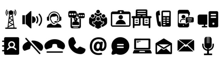 contact nous icône. site Internet icône symbole. la communication icône ensemble vecteur