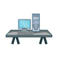 bureau ordinateur illustration vecteur