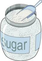 sucre pot isolé sur blanc Contexte vecteur