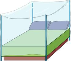 une lit couvert avec moustique net vecteur