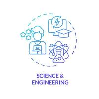 2d pente icône science et ingénierie concept, Facile isolé vecteur, mooc bleu mince ligne illustration. vecteur