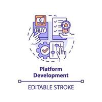 2d modifiable multicolore icône Plate-forme développement concept, Facile isolé vecteur, c2c mince ligne illustration. vecteur