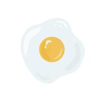 frit ensoleillé côté en haut Oeuf avec un Jaune Jaune d'œuf vecteur illustration. en bonne santé alimentaire, diététique produit. petit déjeuner plat, le déjeuner repas Haut voir. Oeuf protéine isolé sur blanc Contexte dans plat dessin animé style.