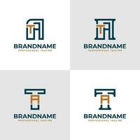 élégant lettre à et ta monogramme logo, adapté pour affaires avec à ou ta initiales vecteur