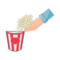 pop corn dans main illustration vecteur