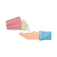 pop corn dans main illustration vecteur