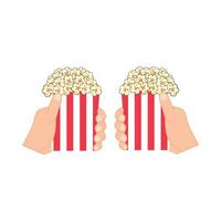 pop corn dans main illustration vecteur