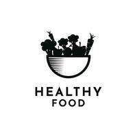 en bonne santé nourriture logo concept conception idée vecteur