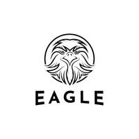 Aigle tête avec cercle logo conception idée vecteur