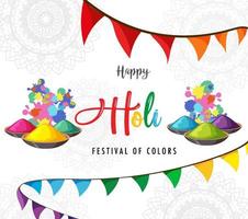 conception d'affiche de festival indien holi vecteur