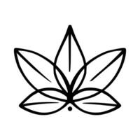 Facile lotus fleur ligne dessin contour isolé dans blanc Contexte. lotus fleur symbole Icônes. vecteur illustration concept de abstrait lotus fleur