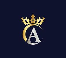une lettre couronne luxe Royaume signe avec d'or Couleur entreprise logo conception concept vecteur