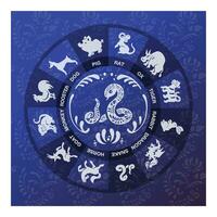 salutation carte avec serpent avec bleu fleurs dans ethno-bohème style et vecteur illustration eps dix